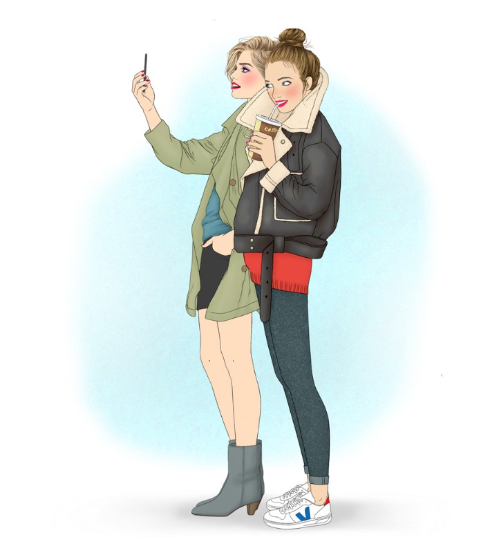 illustration-delphine-soucail-selfie-copines.jpg - Delphine SOUCAIL | Virginie